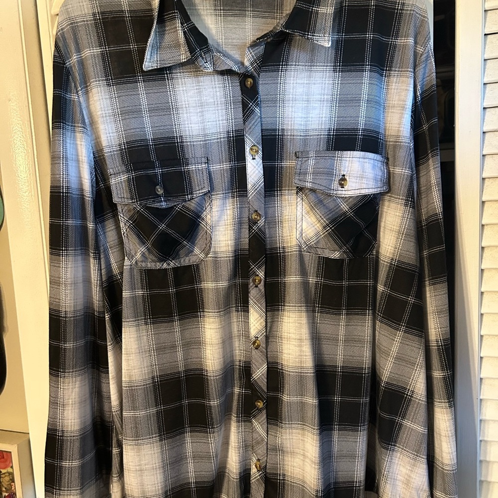 Black and White Plaid Shirt